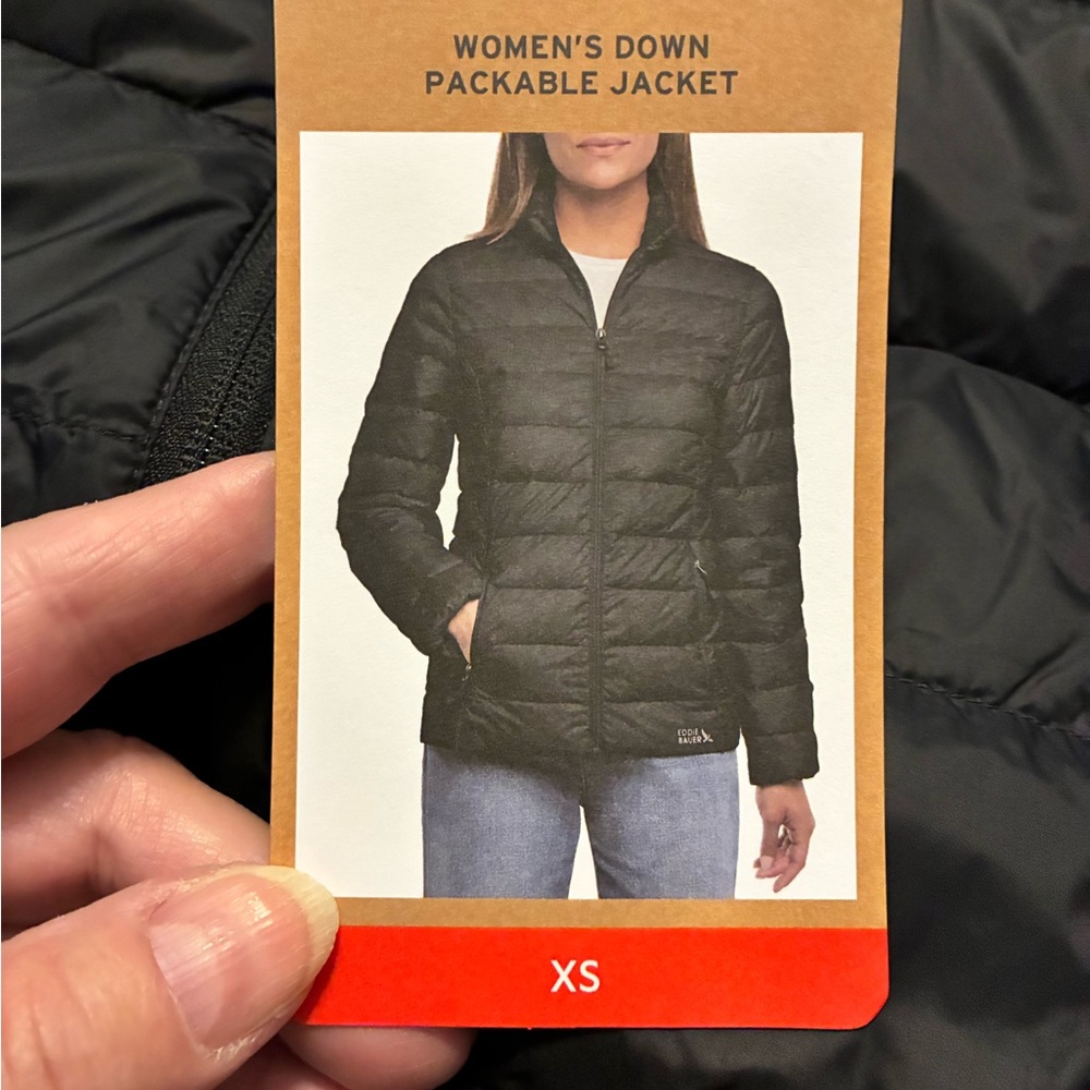 NWT Eddie Bauer Women's Black Down Packable Jacket (XS) - Picture 1 of 12